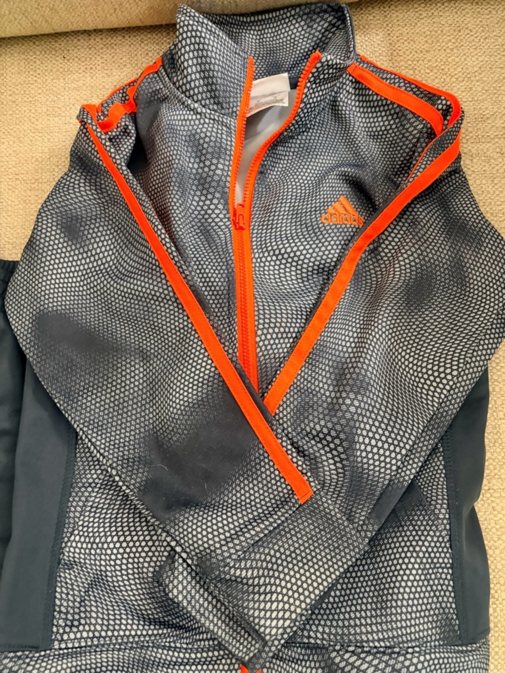 adidas Gray/Orange trim Youth Track Suit